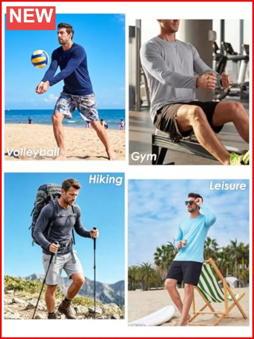 Men's UPF 80+ Sun Shirt Long Sleeve Rash Guard Quick Dry SPF UV Protection